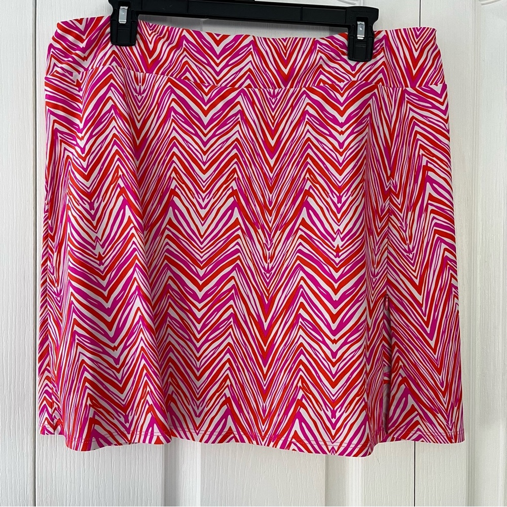 Jude Connally Golf Pickleball Skort Womens Size XL raspberry/orange Geometric